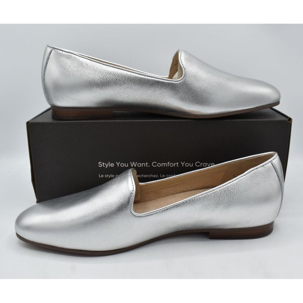Vionic Womens Size 10 Willa II Silver Metallic Slip On Comfort Loafer Shoes - Picture 11 of 13